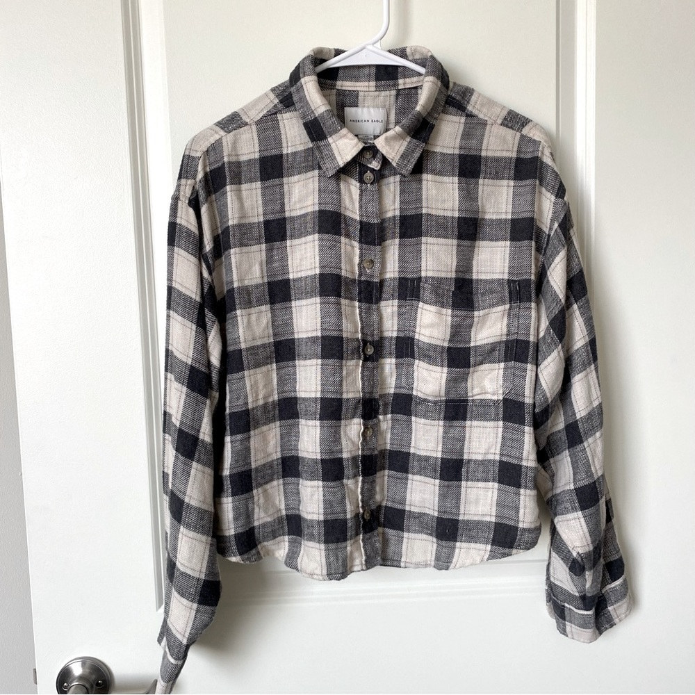 American Eagle Cropped Flannel